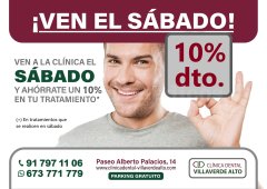 Dto.10% Tratamientos en Sábado - Clínica Dental Villaverde Alto