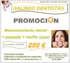 Oferta clínica dental: Blanqueamiento más empaste - Galindo Dentistas